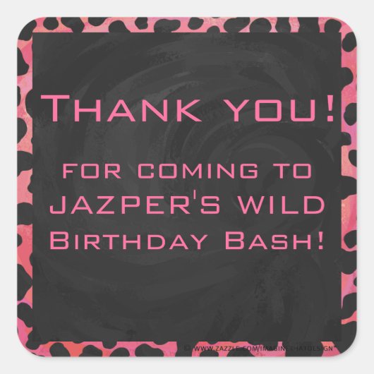 Monogramm Dalmatiner Schwarz und Rot Quadratischer Aufkleber (Vorderseite)