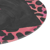 Monogramm Dalmatiner Schwarz und Rot Schneidebrett (Ecke)