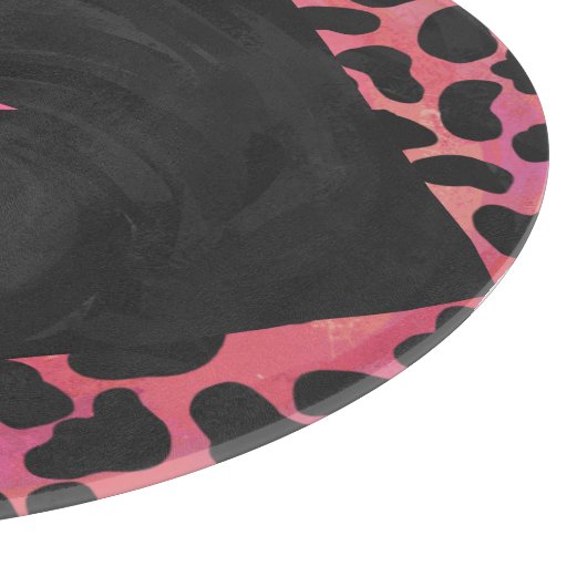 Monogramm Dalmatiner Schwarz und Rot Schneidebrett (Ecke)