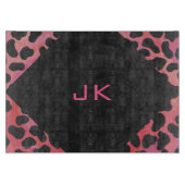 Monogramm Dalmatiner Schwarz und Rot Schneidebrett (Vorderseite)