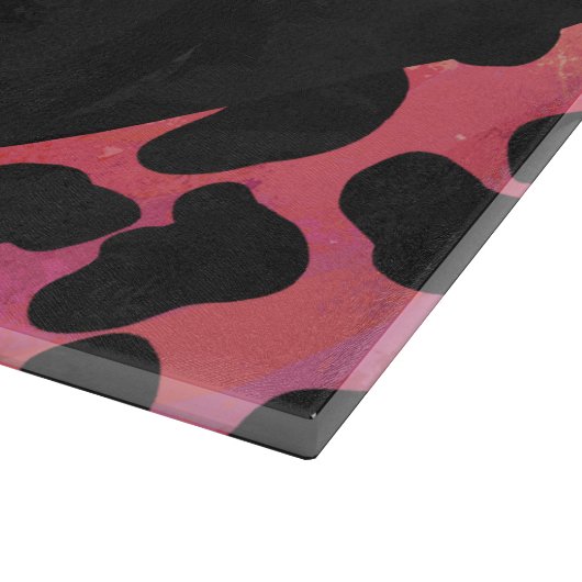 Monogramm Dalmatiner Schwarz und Rot Schneidebrett (Ecke)