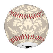Monogramm Damask 2 Baseball (Rückseite)
