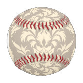 Monogramm Damask 2 Baseball (Vorderseite)