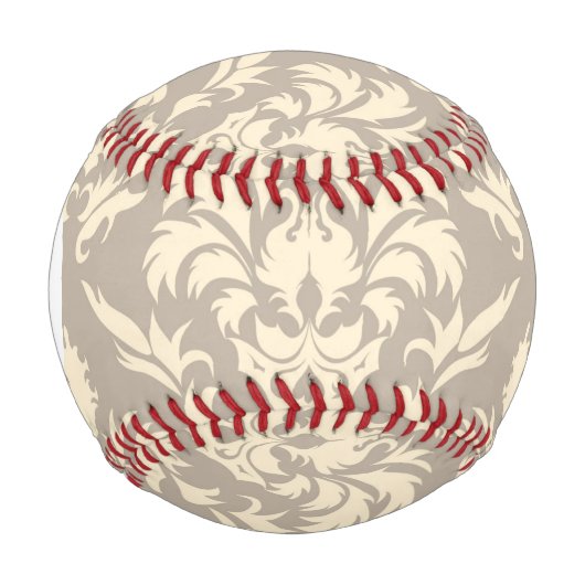 Monogramm Damask 2 Baseball (Vorderseite)