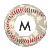 Monogramm Damask 2 Baseball (Vorderseite Links)
