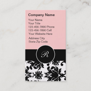 Monogramm-Damask-Geschäftskarten Visitenkarte