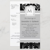 Monogramm-Damask-Hochzeitsprogramm Programm (Vorne/Hinten)