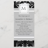 Monogramm-Damask-Hochzeitsprogramm Programm (Vorderseite)