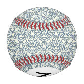 Monogramm-Damaskmuster auf Farbverlaufshintergrund Baseball (Rückseite)
