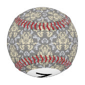 Monogramm-Damaskmuster Baseball (Rückseite)