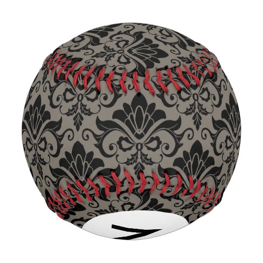 Monogramm Damaskus Muster 2 Baseball (Rückseite)