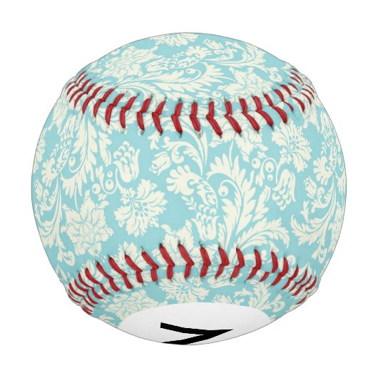 Monogramm-Damaskus-Muster 3 Baseball (Rückseite)