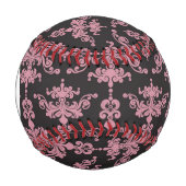 Monogramm-Damaskus-Muster 5 Baseball (Vorderseite)