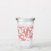 Monogramm Damast Acryltrinkbecher (Rückseite)