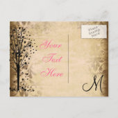 Monogramm Damast Herz Baum Save the Date Karten (Rückseite)