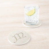 Monogramm-Damast-Untersetzer - Buchstabe M Untersetzer (Seite)