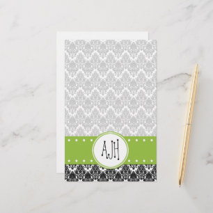 Monogramm - Damast, Verzierungen, Wirbel - Briefpapier
