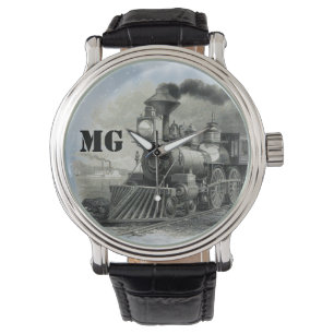 Monogramm-Dampflokzug  Armbanduhr