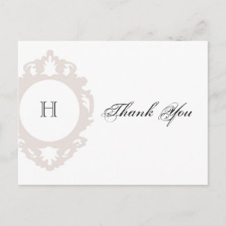 Monogramm Danke Post Card Postkarte