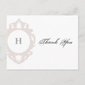 Monogramm Danke Post Card Postkarte (Vorderseite)