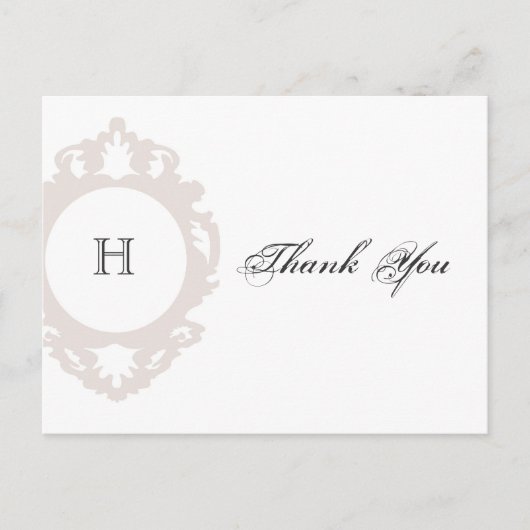 Monogramm Danke Post Card Postkarte (Vorderseite)