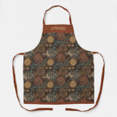 Monogramm Dark Boho Terrakotta Salbei Botanisch  Schürze (Vorderseite)