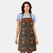 Monogramm Dark Boho Terrakotta Salbei Botanisch Schürze (Getragen)