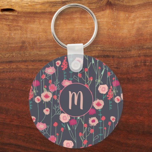 Monogramm Darmflor Schlüsselanhänger (Vorderseite)
