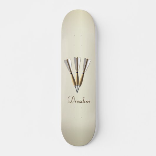Monogramm-Darts-Design Skateboard (Vorne)
