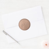Monogramm Date Chocolate Brown Wax Siegel Sticker (Umschlag)