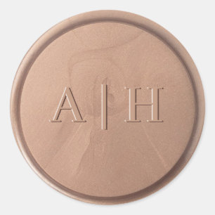 Monogramm Date Chocolate Brown Wax Siegel Sticker