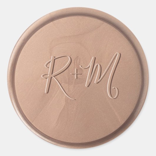 Monogramm Date Chocolate Brown Wax Siegel Sticker (Vorderseite)