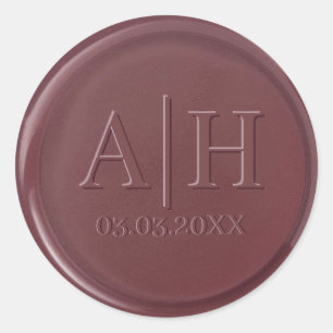 Monogramm Date Mulberic Wax Siegel Sticker
