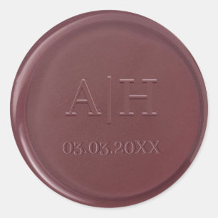 Monogramm Date Mulberic Wax Siegel Sticker