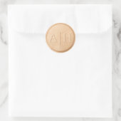 Monogramm Datum Elfenbeinweizen Siegel Aufkleber (Tasche)