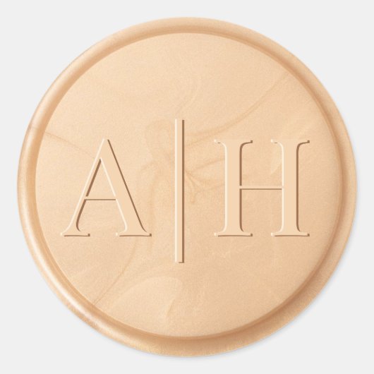 Monogramm Datum Elfenbeinweizen Siegel Aufkleber (Vorderseite)