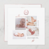 Monogramm de bricolage en D'or Remerciation Einladung (Vorne/Hinten)