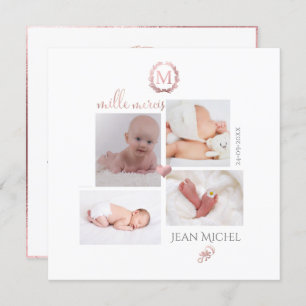 Monogramm de bricolage en D'or Remerciation Einladung