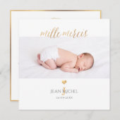 Monogramm de bricolage en D'or Remercicicidents Ca Einladung (Vorne/Hinten)