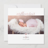 Monogramm de bricolage en D'or Rose Remerciation Einladung (Vorderseite)