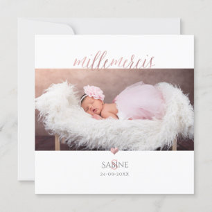 Monogramm de bricolage en D'or Rose Remerciation Einladung