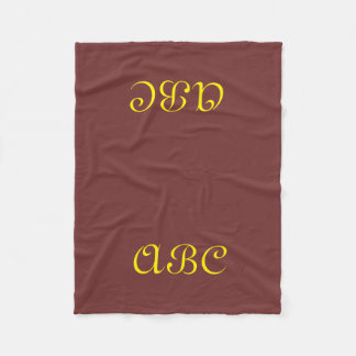 Monogramm-Decke aus Fleece Dunkelrot mit Gold