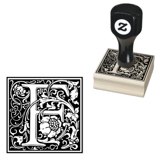 Monogramm-Dekorationsbrief F Gummistempel (Stempel)