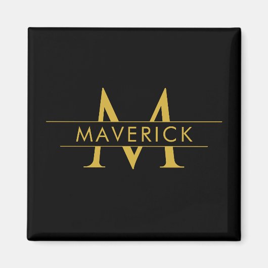 Monogramm Dekorativ mit Kundennamen Magnet (Vorne)