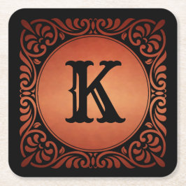 Monogramm dekorativ rechteckiger pappuntersetzer