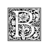 Monogramm-Dekorbrief B Gummistempel (Prägung)