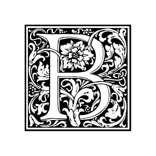 Monogramm-Dekorbrief B Gummistempel (Prägung)