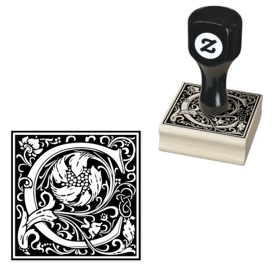 Monogramm-Dekorbrief C Gummistempel (Stempel)
