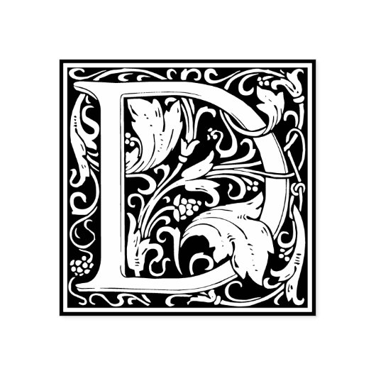 Monogramm-Dekorbrief D Gummistempel (Prägung)