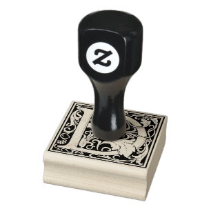 Monogramm-Dekorbrief D Gummistempel